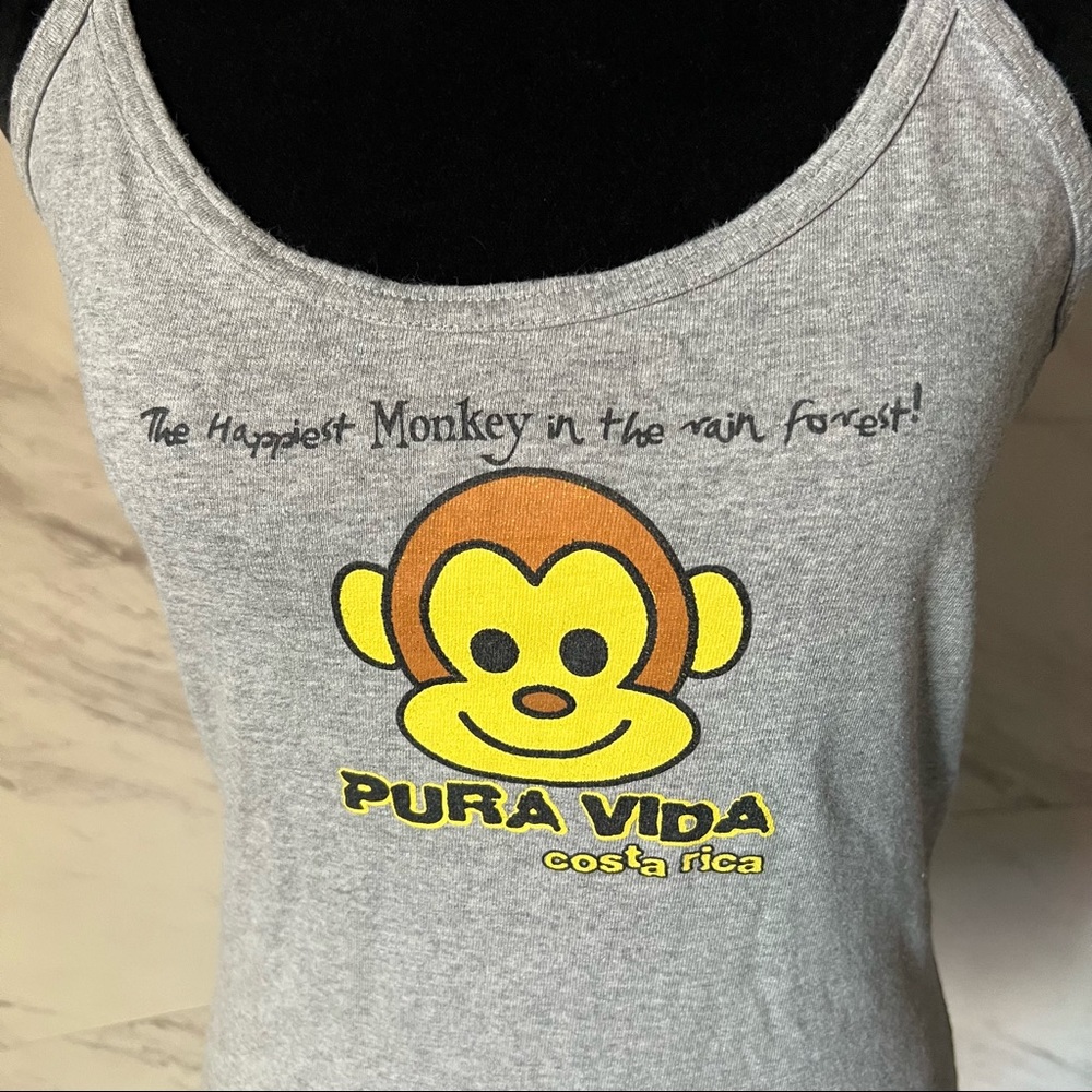 Rana Tropic "Pura Vida Costa Rica" Monkey Spaghetti Strap Tank Top Size Jr XL - Picture 13 of 16